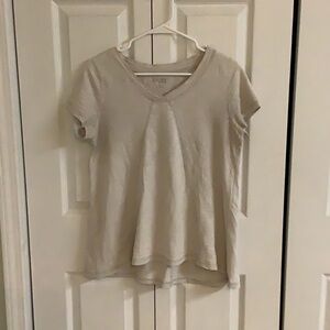 Escape by Habitat Clothes, Casual Cream V-Neck Women's Top size S 100% Cotton.